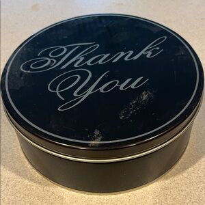 Black Thank You Tin Container